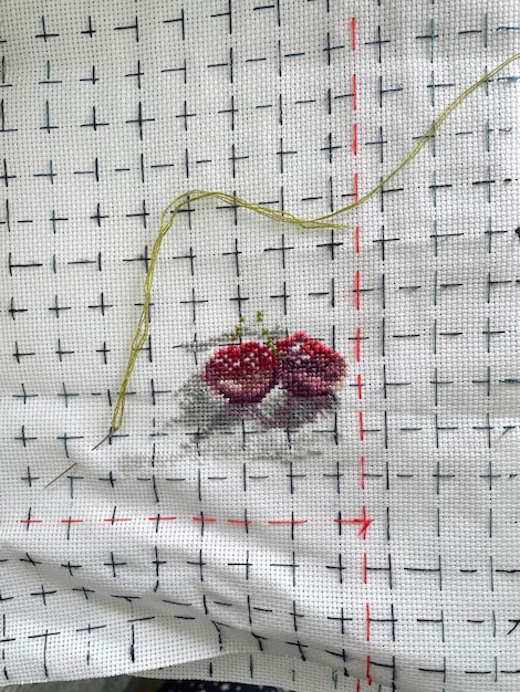 haftowany wzór na lnie